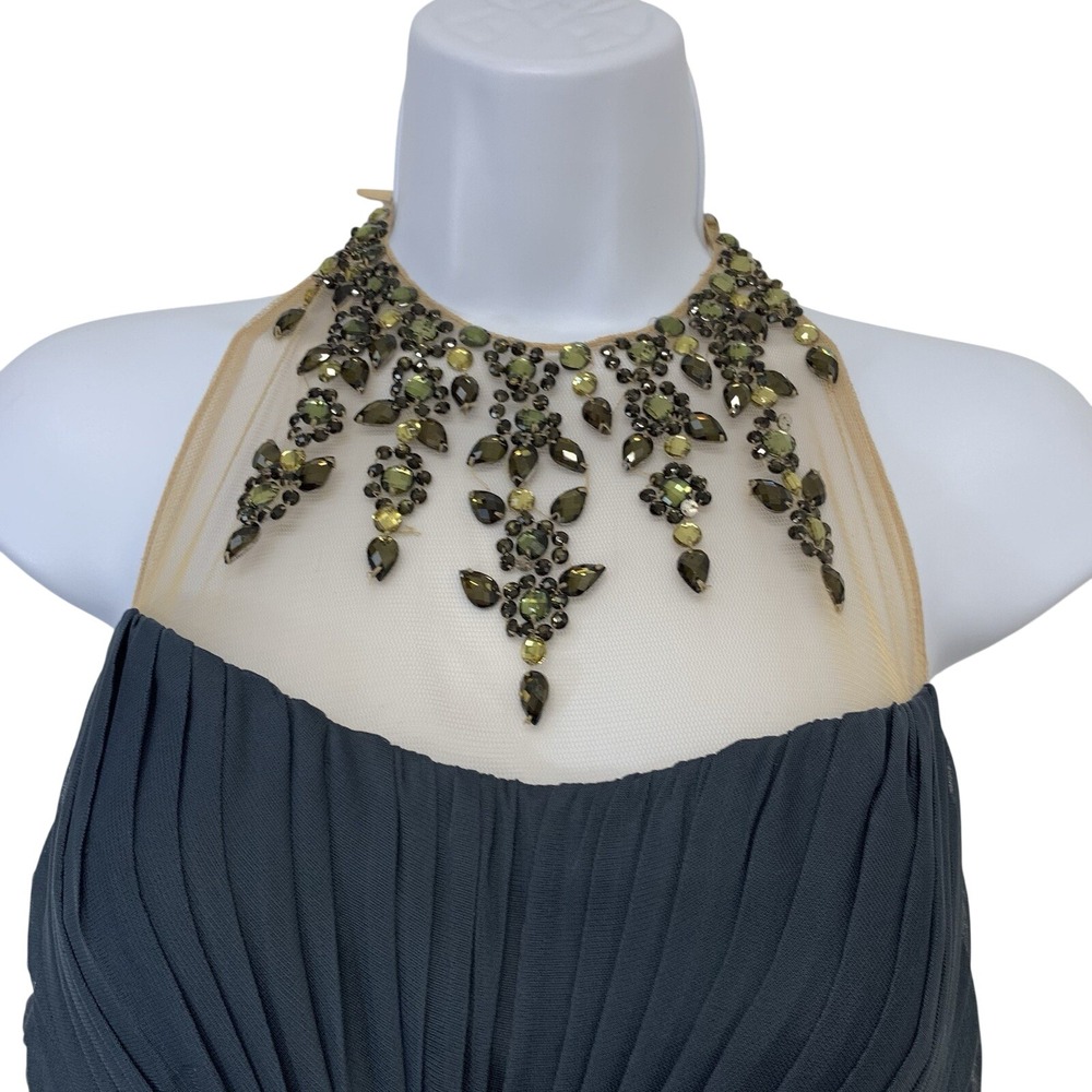 Adrinna  Papell Halter Greek Goddess Evening Gown 10 Coquette‎  Ruched Formal